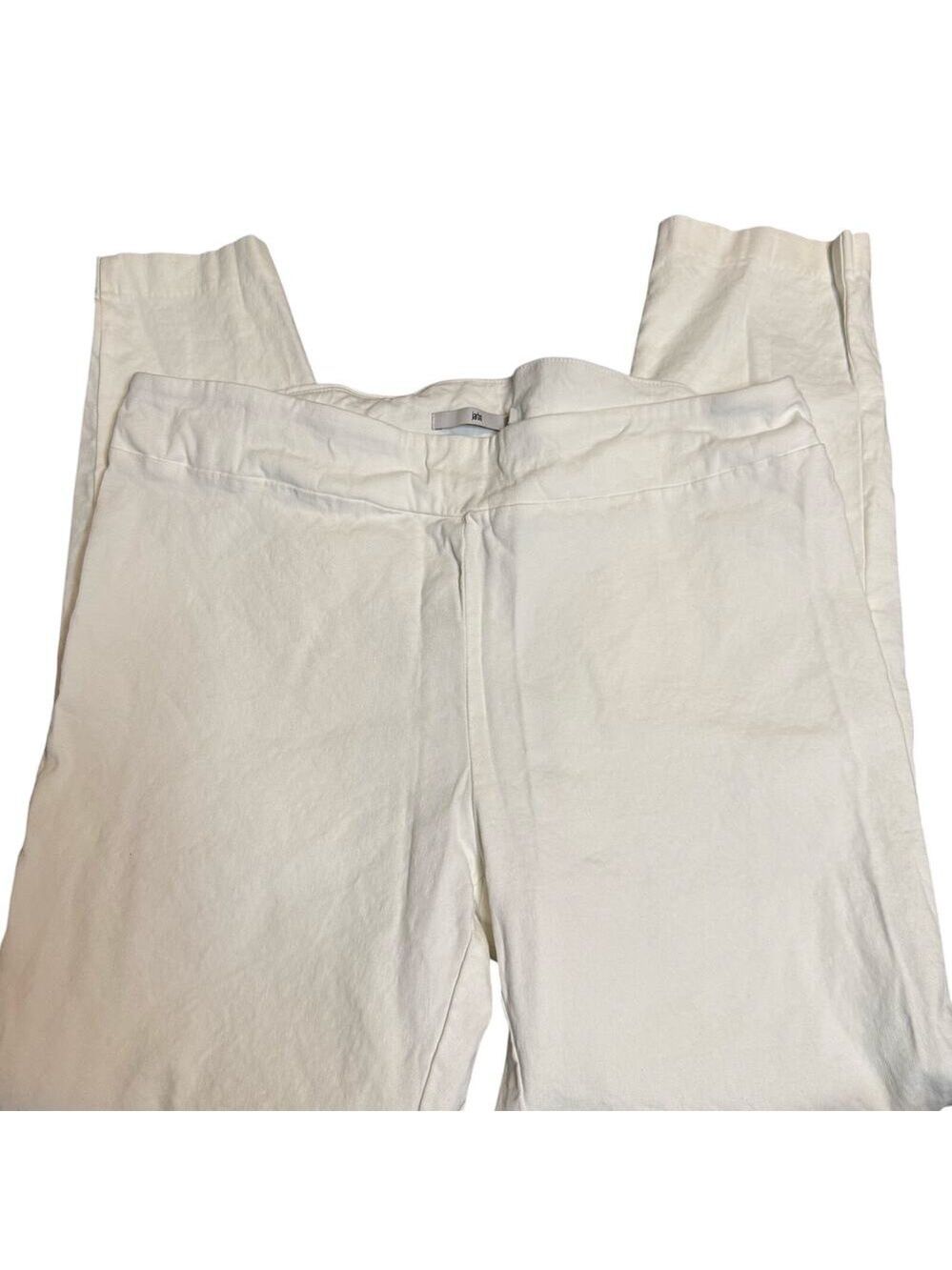 Jarbo Stockholm White Knit Stretch Tapered Pants, Scandinavian Minimalist, EU 40
